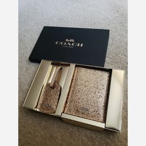 NWT Coach Glitter Travel Set